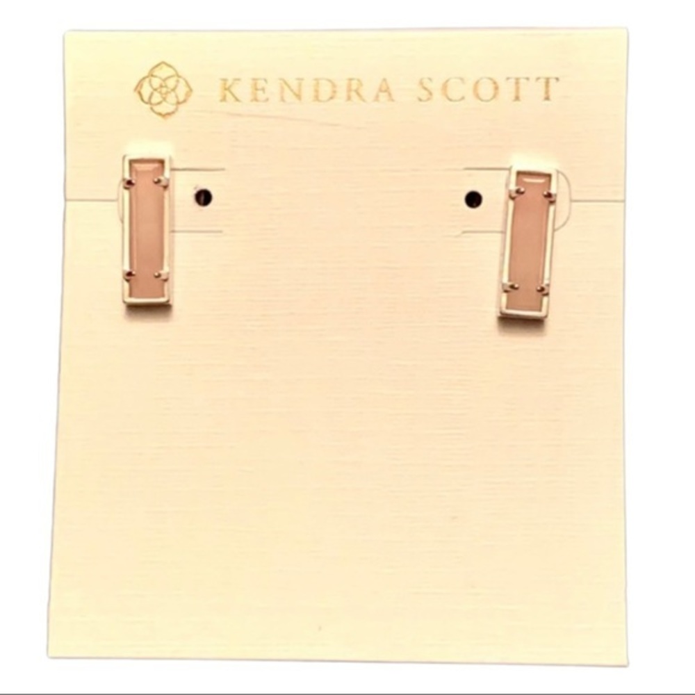 Gifted…NWT Kendra Scott Lady Stud Earrings pink silver - Picture 1 of 6